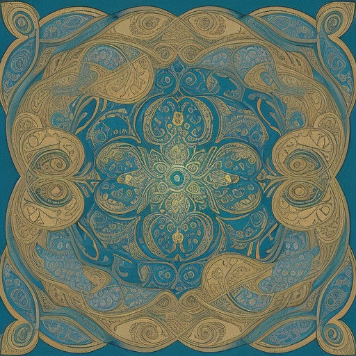 Ethereal Paisley Patterns in Whimsical Art Nouveau Style