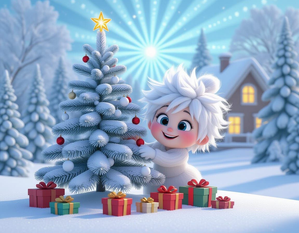 Cute Disney Micro Character Peeking from Spruce