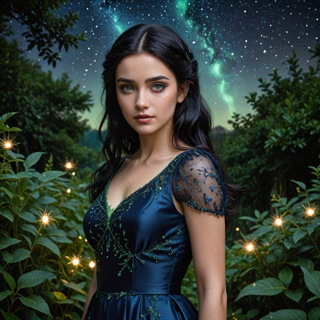 Ethereal Lady of the Starlit Garden