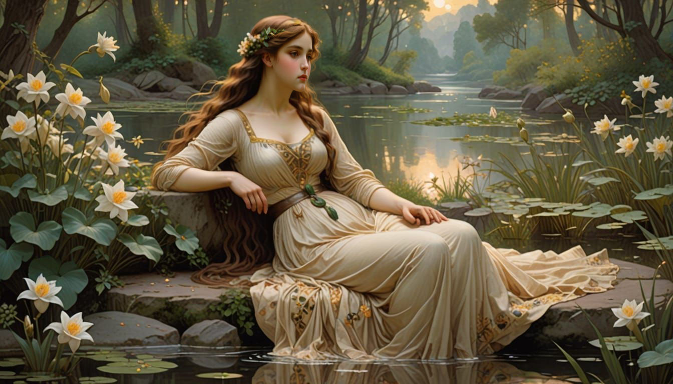 Whimsical Art Nouveau Dream Scene