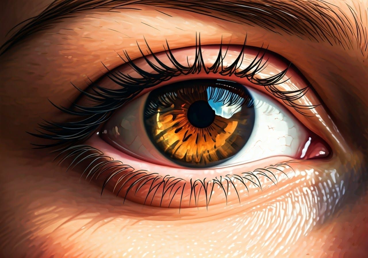 Hazel Eye Close-up in Abstract Expressionist Style