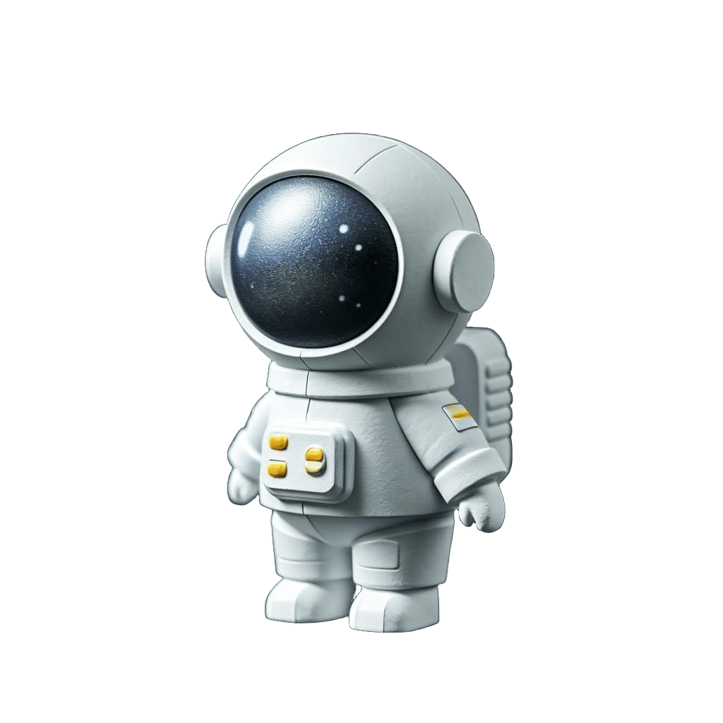 Cute Origami Astronaut Toy in Papercraft Style