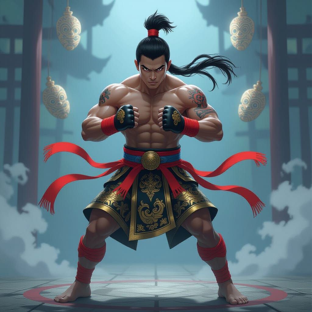 Rodtang Jitmuangnon Portrait in Anime Style