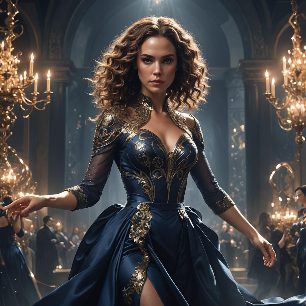 Woman Fusion with Curly Hair, Digital Art