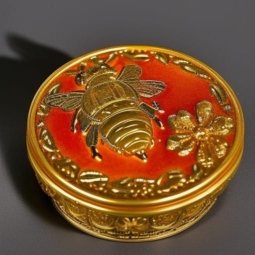 Bee on Flower in Flemish Baroque Avant-Garde Style