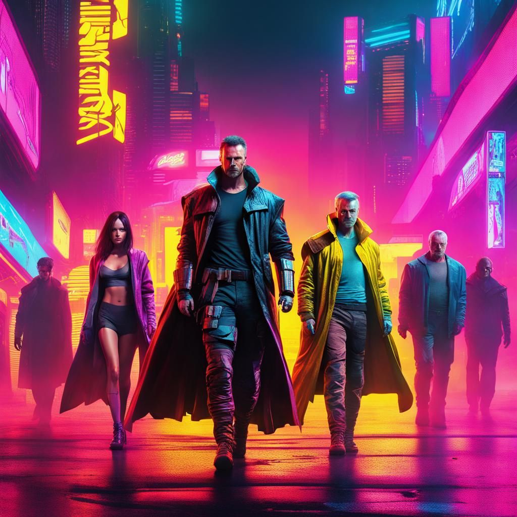 Colorful Superhero Capes in Cyberpunk Style