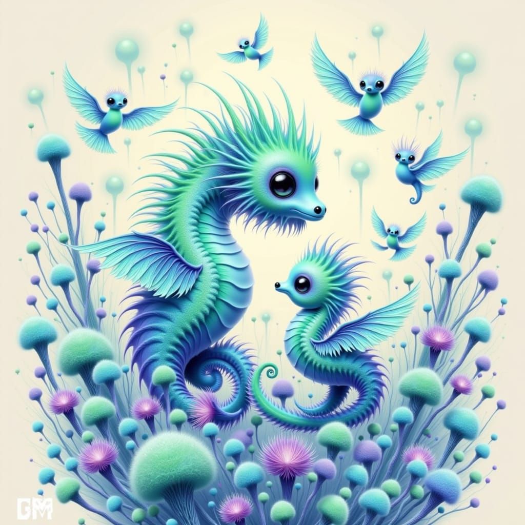 Mythical Creatures in a Fantastical Realm