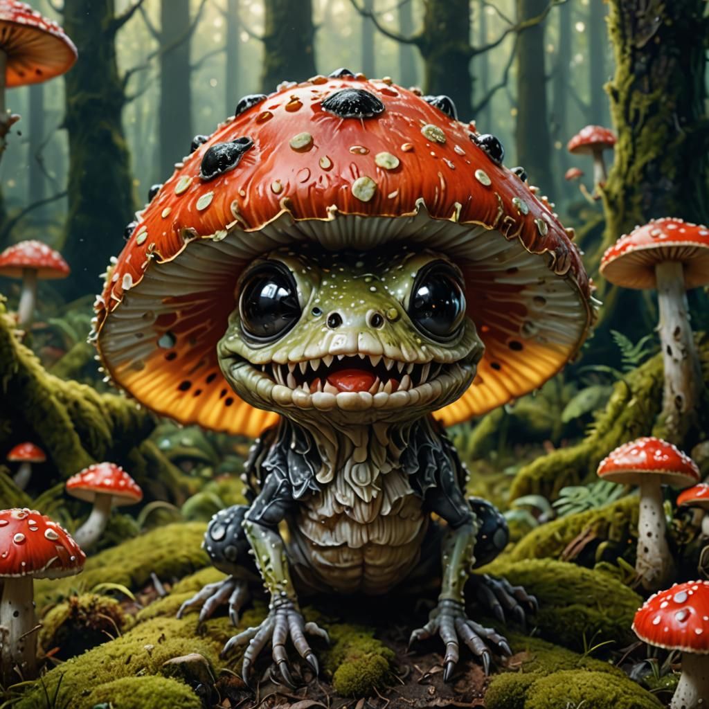 Fugly Cute Undead Mushroom Creature Portrait