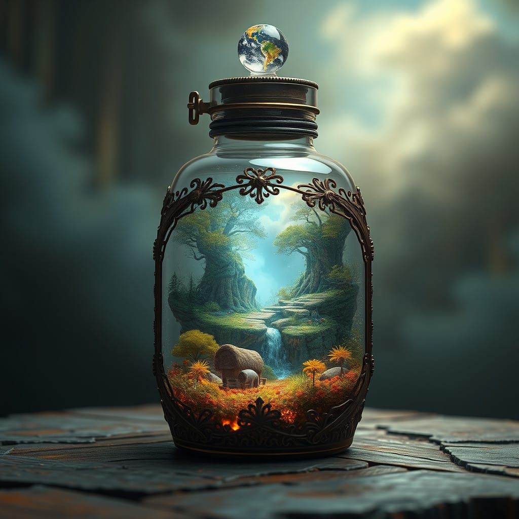 Mystical World in a Delicate Glass Bottle