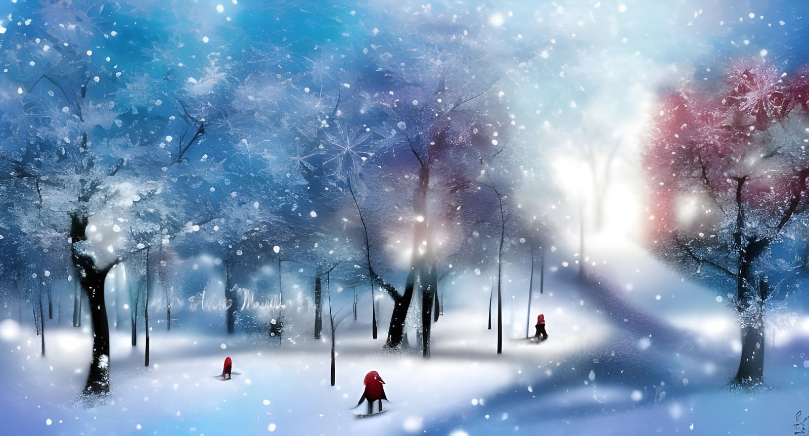 Dancing Snowflakes in Winter: Digital Indie Art