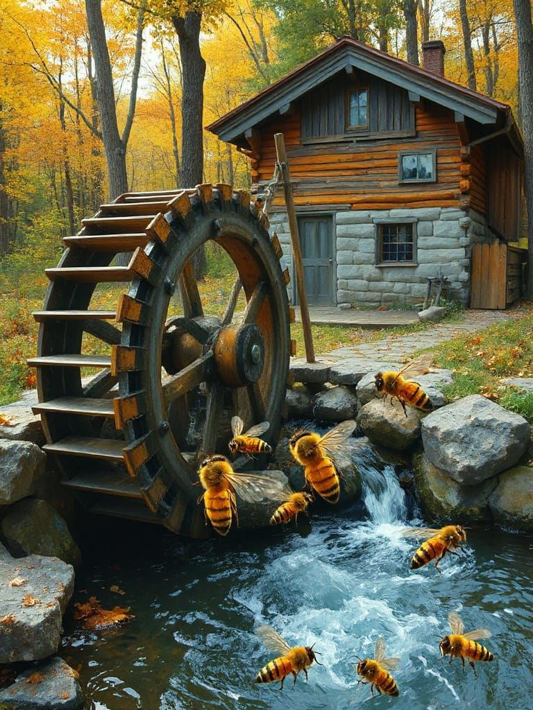 Rustic waterwheel