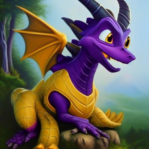 Spyro the Dragon: Oil Painting by Gurney