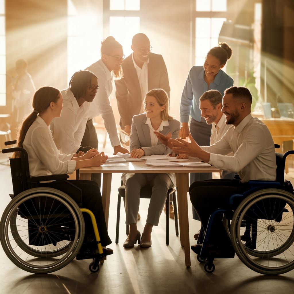 Inclusive Office Space with Diverse Professionals