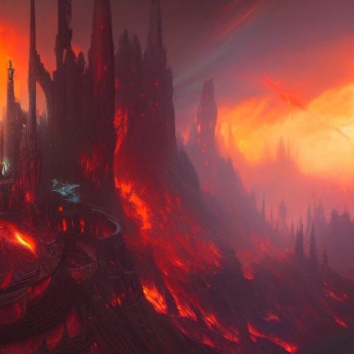 Fantastical Fearless Flame in Detailed Matte Painting