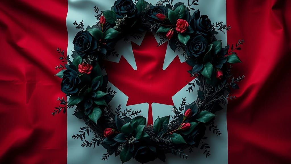 Surreal Black Wreath Meets Canadian Flag in Dreamlike Double...