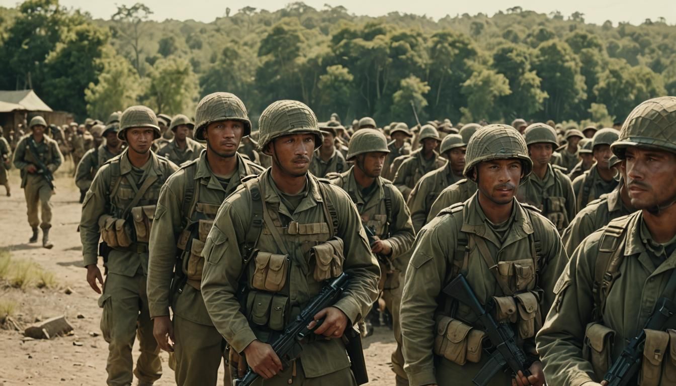 Soldiers Gather at Rendezvous Point: Documentary Style