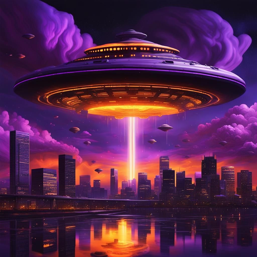 UFO Over Denver: Dark Fantasy Concept Art