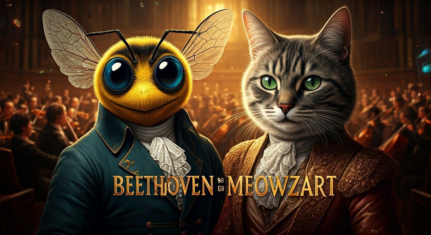 Classical Critters Face Off in Elegant 8K Masterpiece