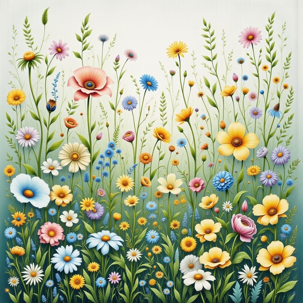 Airbrush Meadow in Dadaist Style