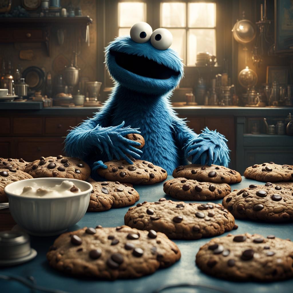 Cinematic Cookie Monster Digital Matte Painting