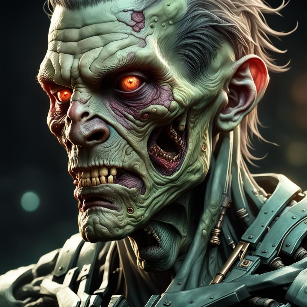 Nightmare Alien Zombie Portrait in Artstation Style