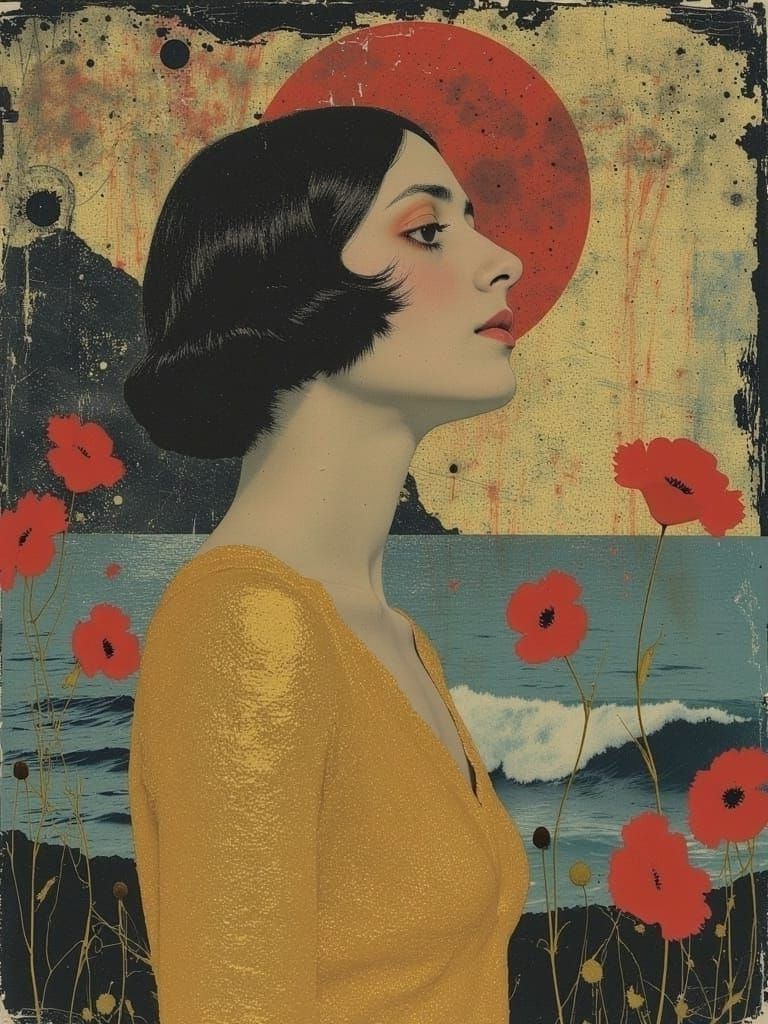 Ethereal Golden Portrait in Impressionistic Style