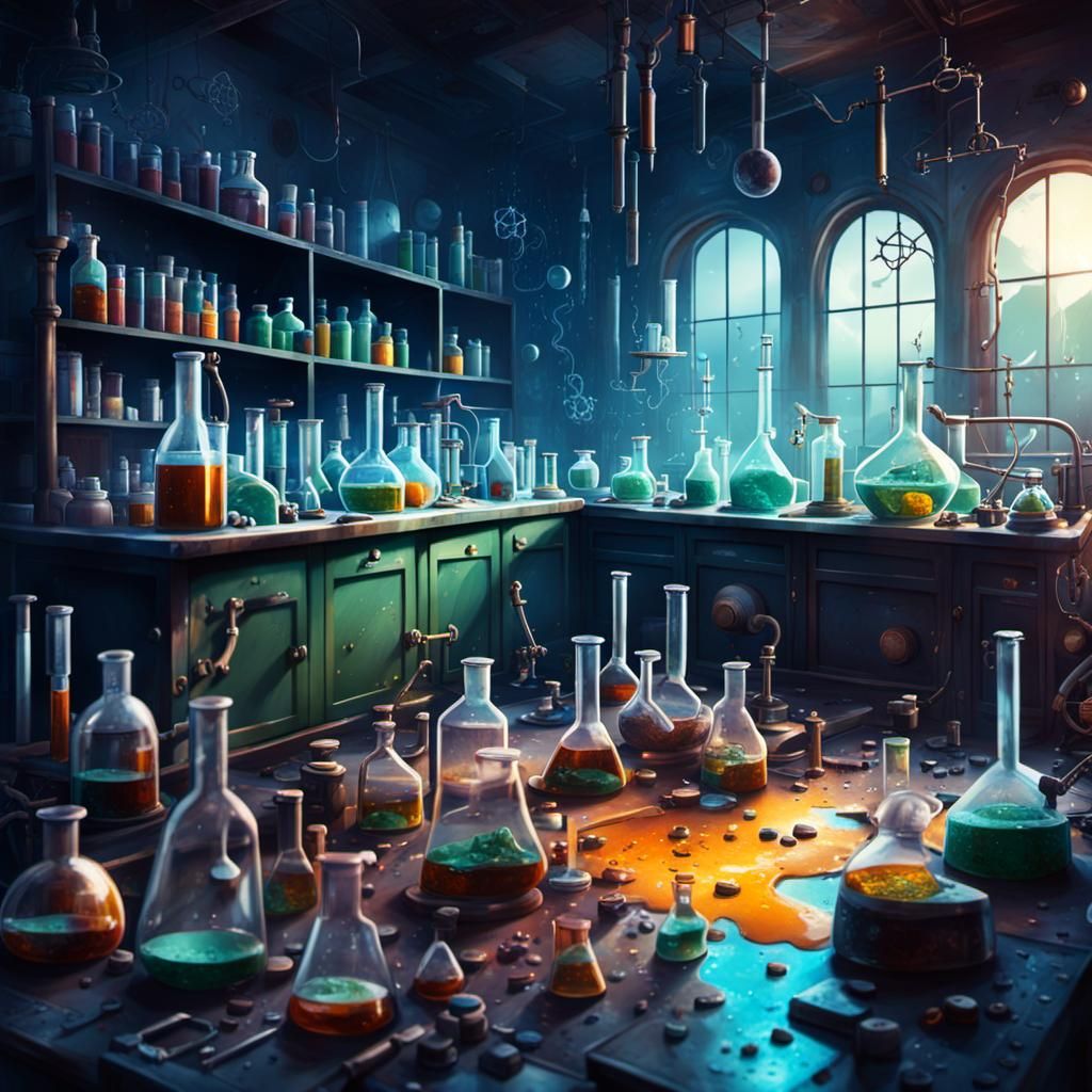 Abandoned Science Lab in Detailed Matte Painting Style
