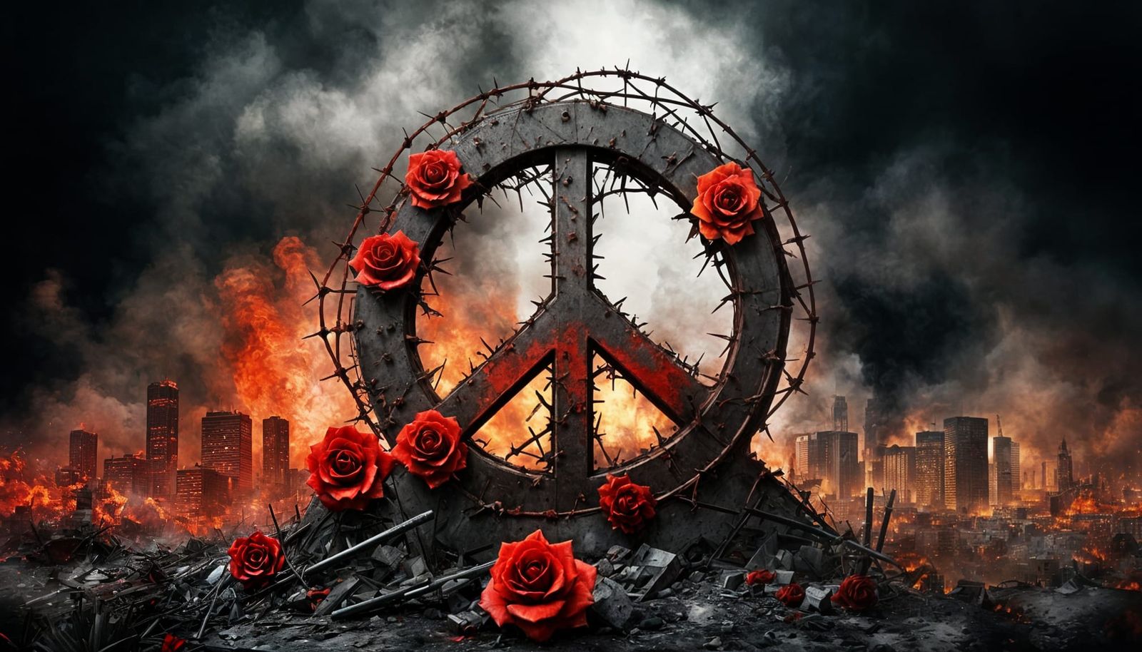 Post-Apocalyptic Peace Symbol in Digital Art