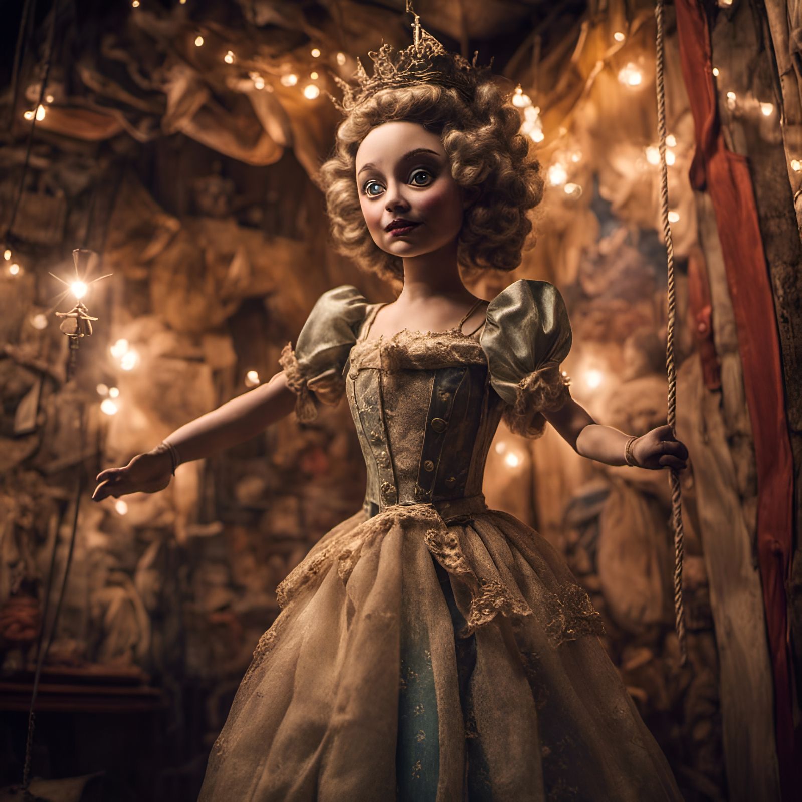 Fairytale Princess Marionette Portrait in Realism Style