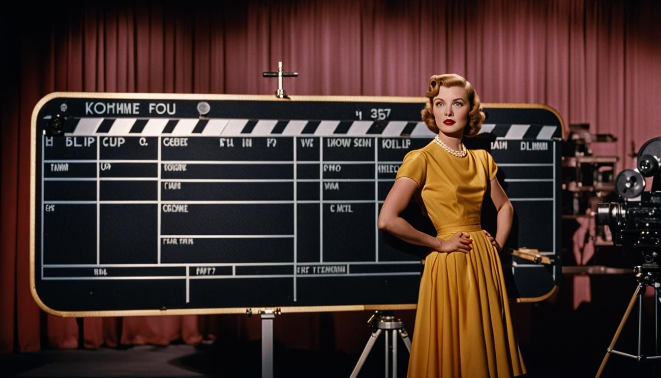 1950s Hollywood Starlet Screen Test in Kodachrome Style
