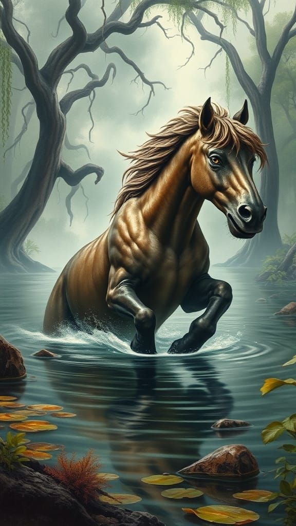 Majestic Bunyip Rises from Australian Billabong