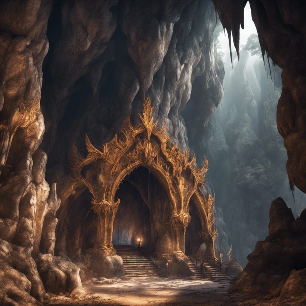 Cango Caves Interior: Detailed Matte Painting
