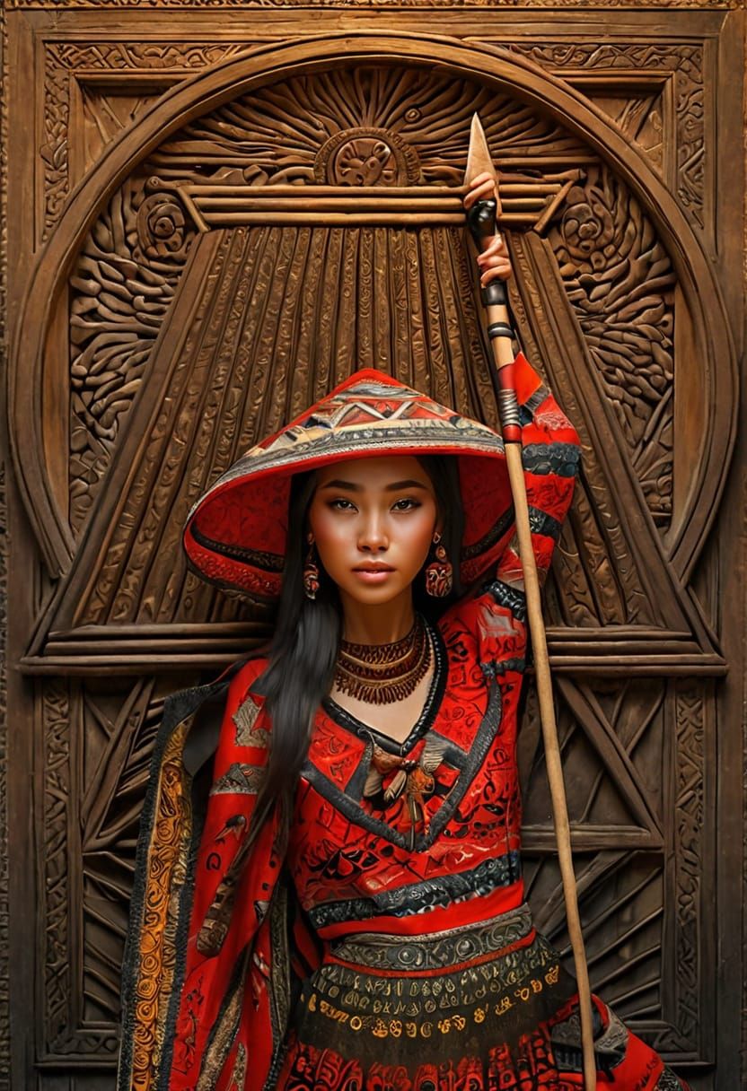 Southeast Asian Goddess of Fire in Traditional Attire