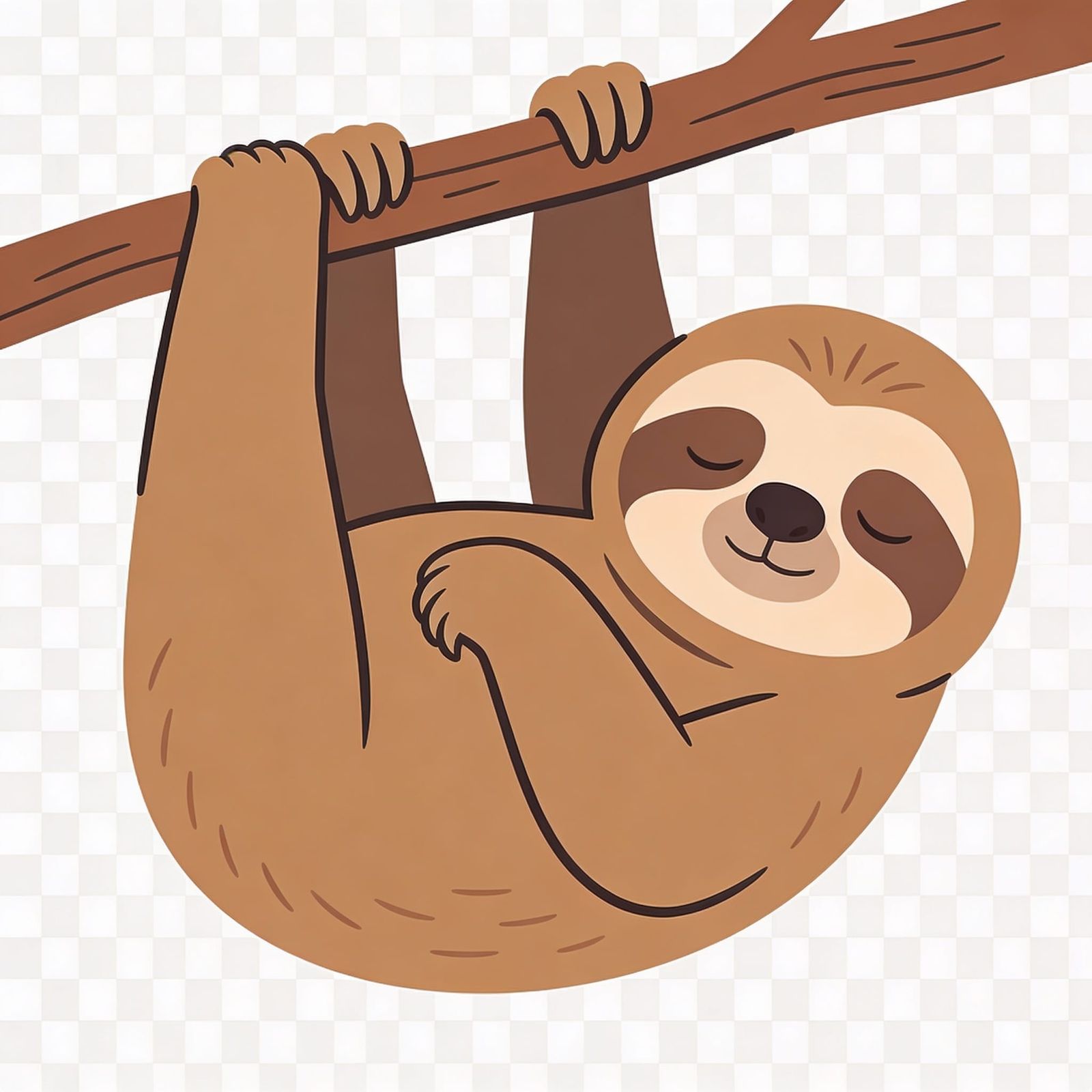 Cute Sloth Vector Illustration in Minimal Style