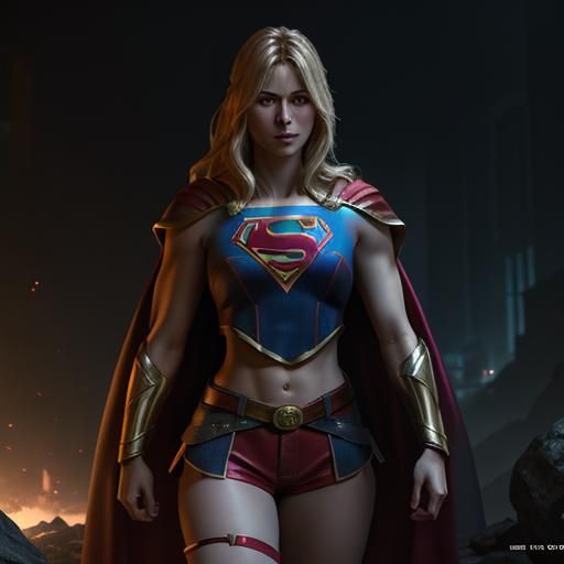 Supergirl Portrait in Dynamic Fantasy Art Style