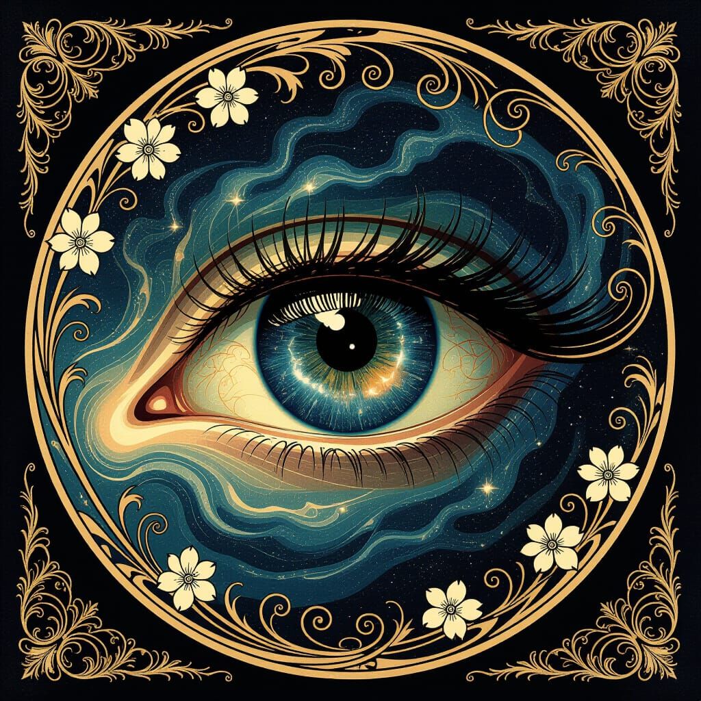 Art Nouveau Eye Gazes from Cosmic Vortex