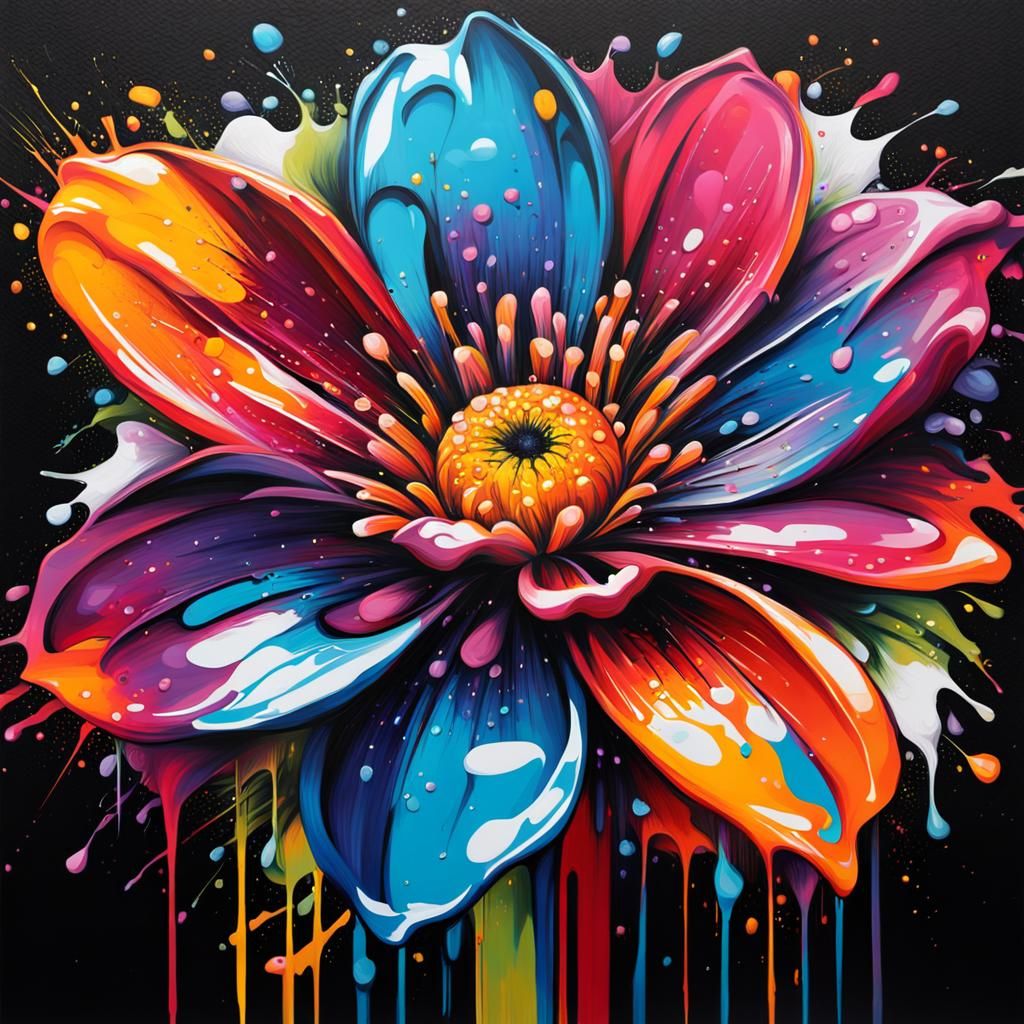 Graffiti Art Flower with Human Features