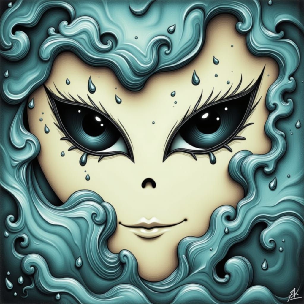 Ink Figure Rises From Pen in Dark Fantasy Matte Painting