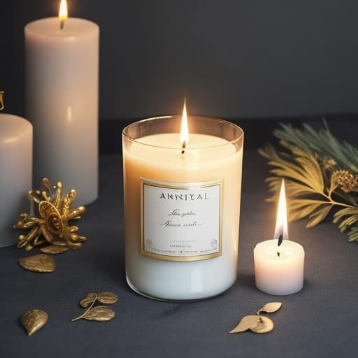 Ornate Ancient Candle with Velvet Texture