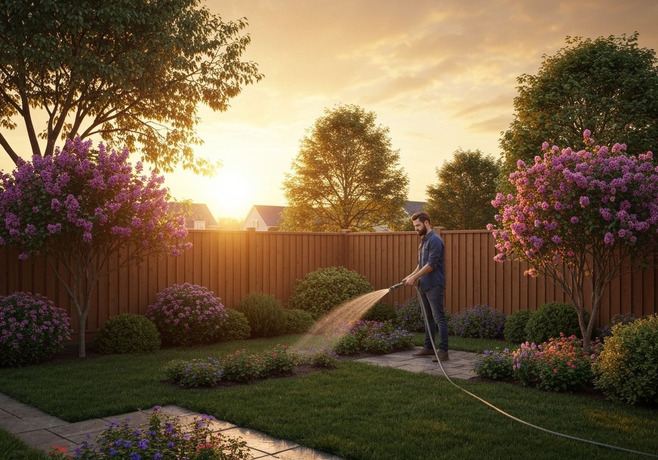 Stormy Summer Night in Suburban Backyard
