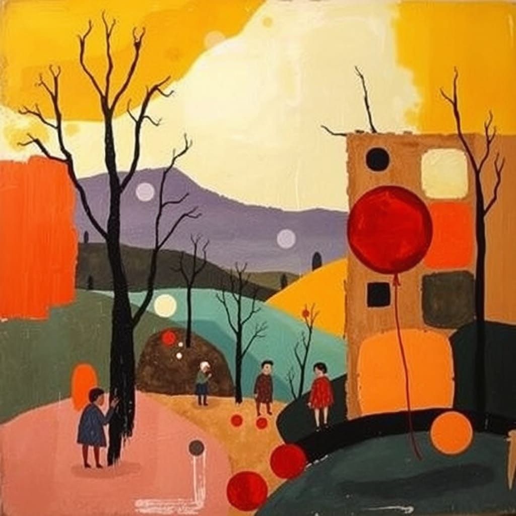 Vibrant Dreamscapes in Bauhaus Style