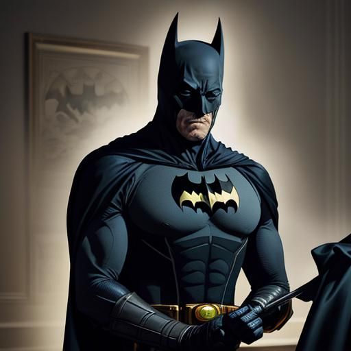 Terry Thomas as Batman's Butler Alfred ironing the batman su...