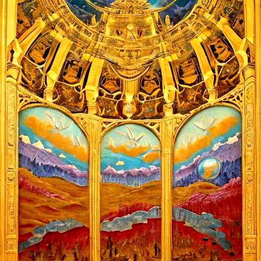 Ethereal Monolith: Dark Mystical Surrealism Landscape