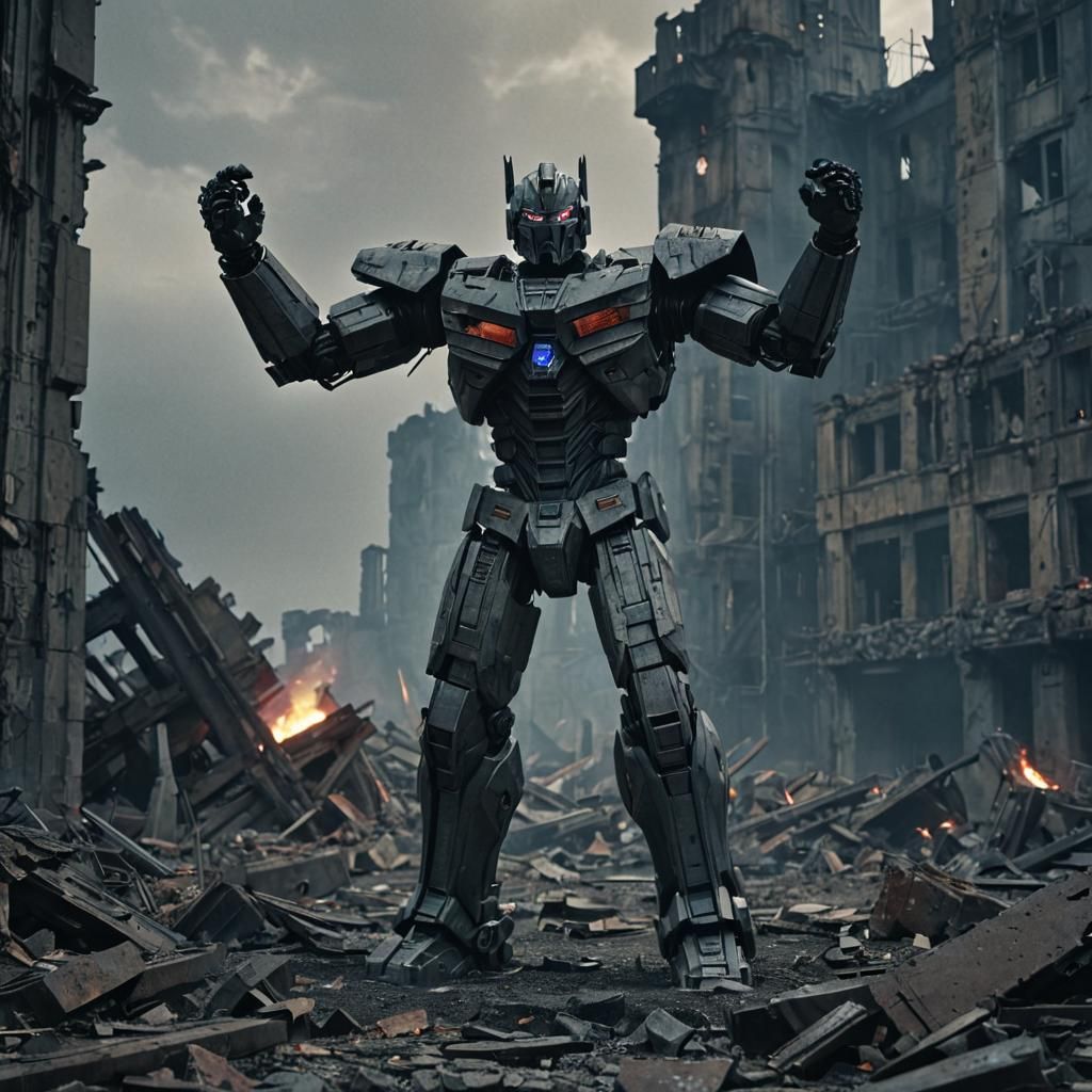 Megatron in Ruins: Cinematic Film Still