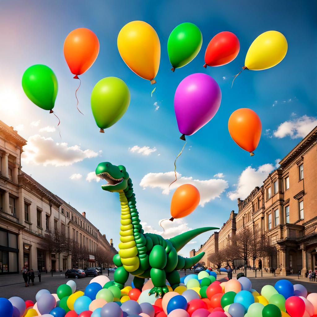 Balloon Dinosaur Flying High