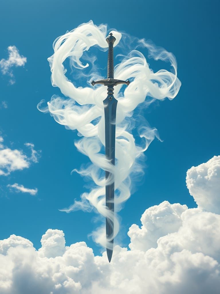 A sword made out of air in the clouds
