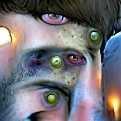 Intense Portrait of a Person with Undead Eyes