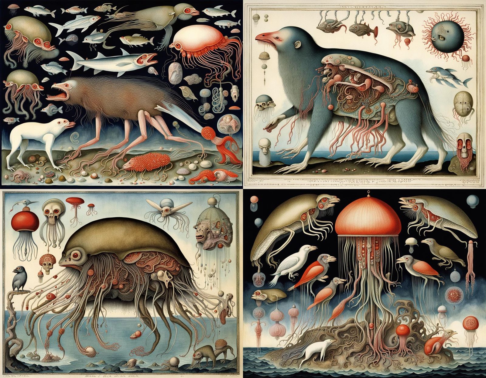 Surreal Icelandic Creatures and Organs Illustration
