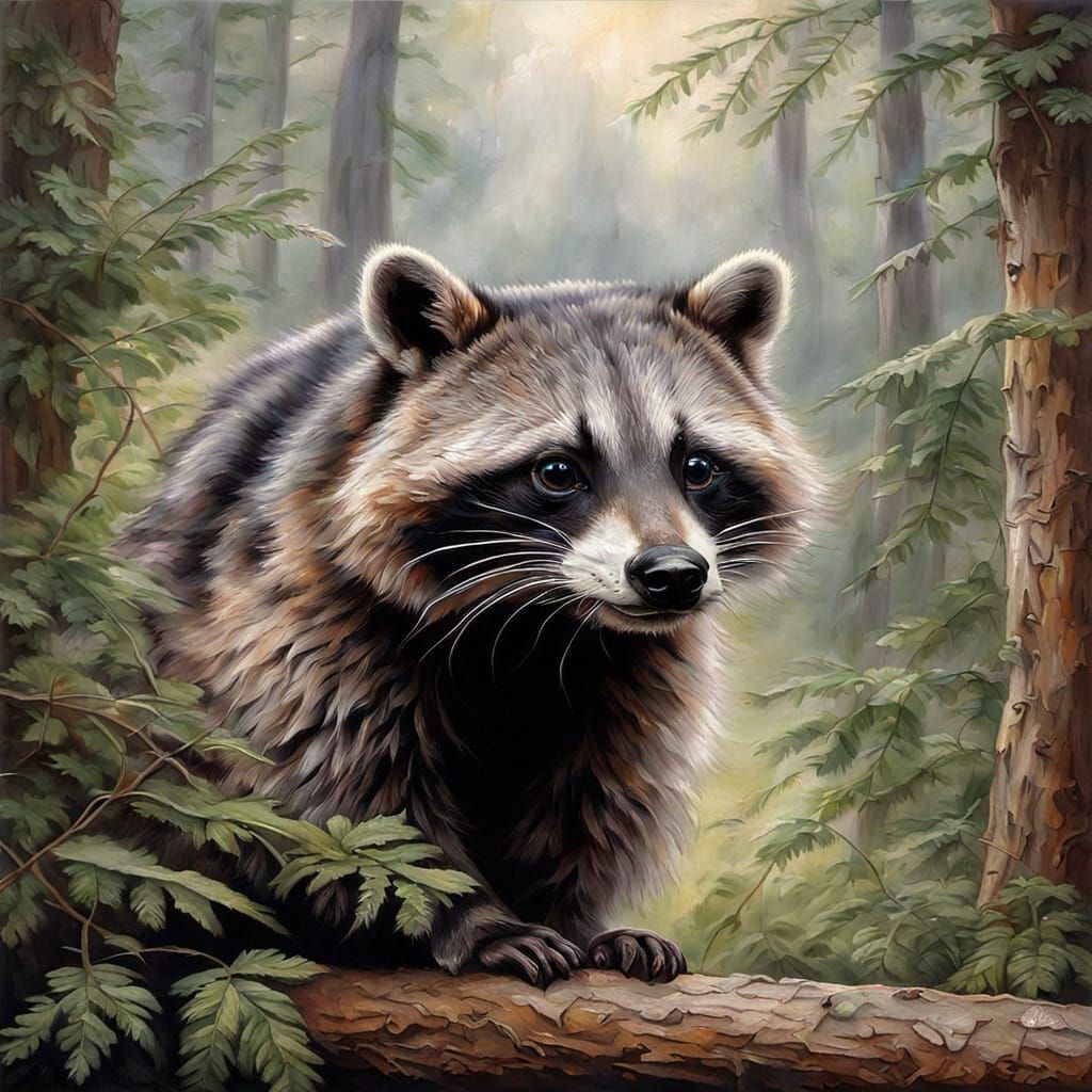Surreal Wildlife Portrait in Oil Painting Style