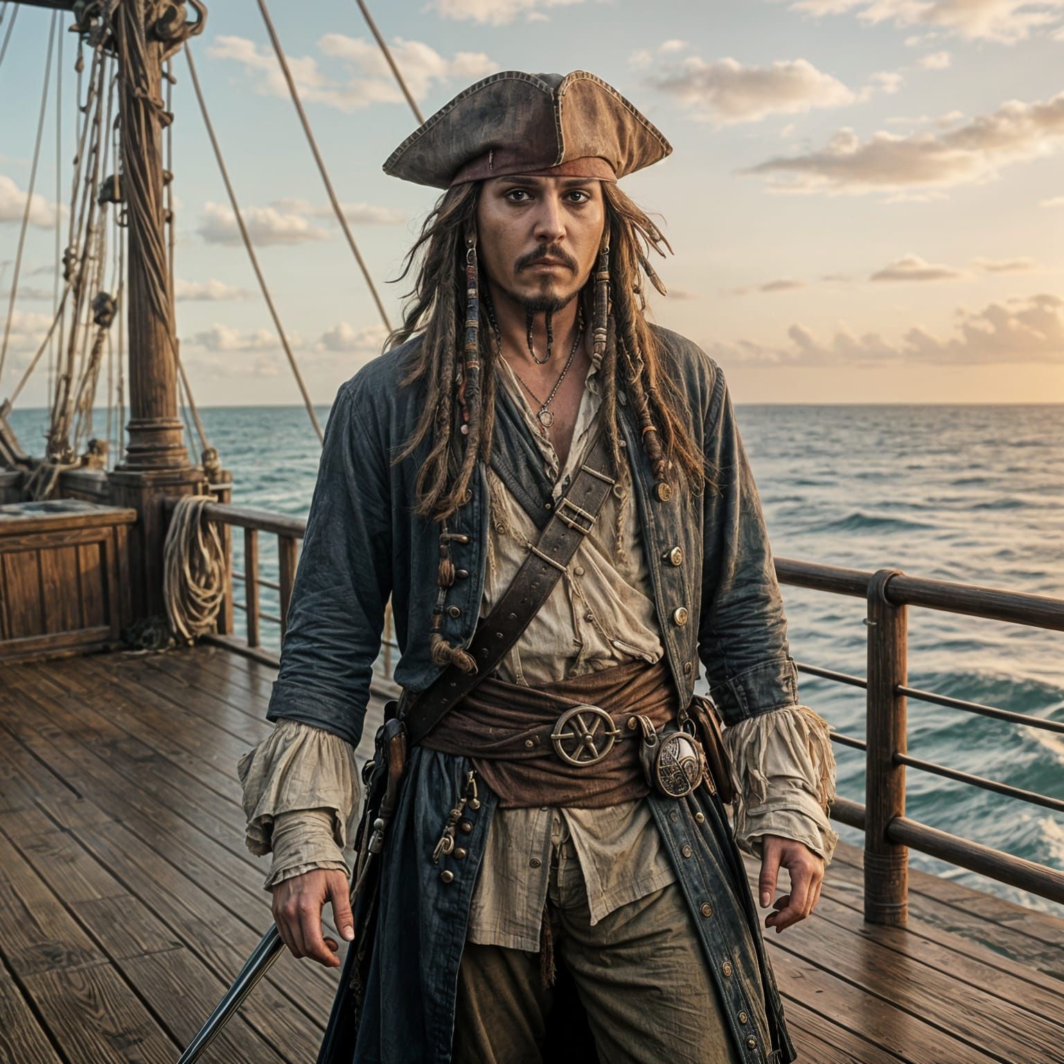 Epic Cinematic Still of Jack Sparrow